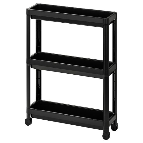 VESKEN Trolley black/white 3 Layers with wheels